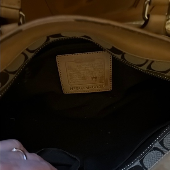 Coach Brown and Tan Shoulder Bag with Signature Monogram - Picture 2 of 3